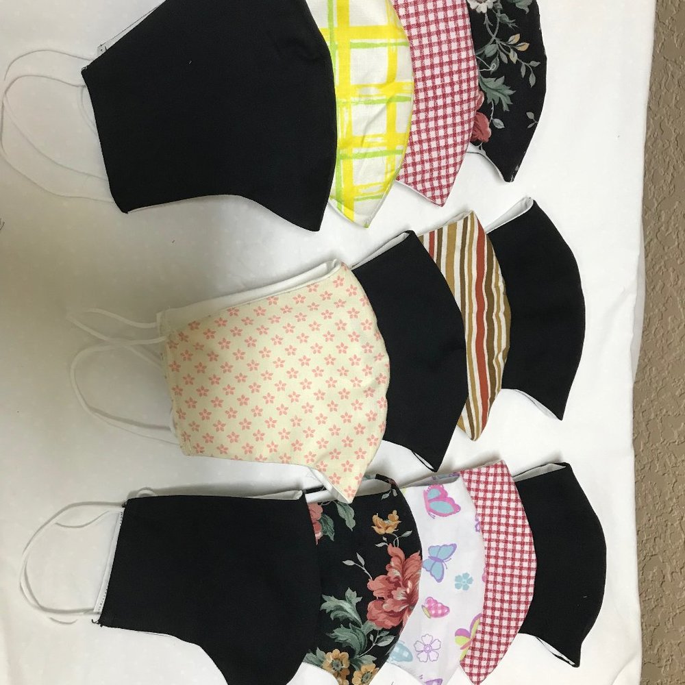 2  for $10 Face Masks lot 100% cotton  and elastic